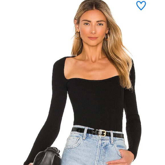 superdown Tops - NWT - Superdown - Naomi Sweetheart bodysuit - black - M